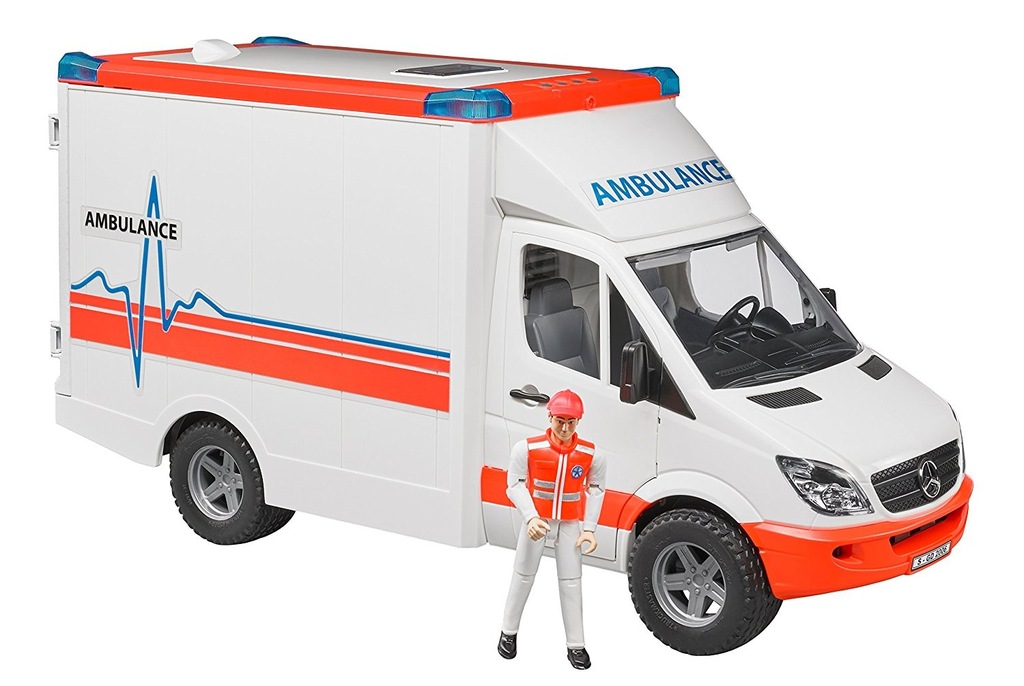 BRUDER 02536 Karetka ambulans z figurką ratownika