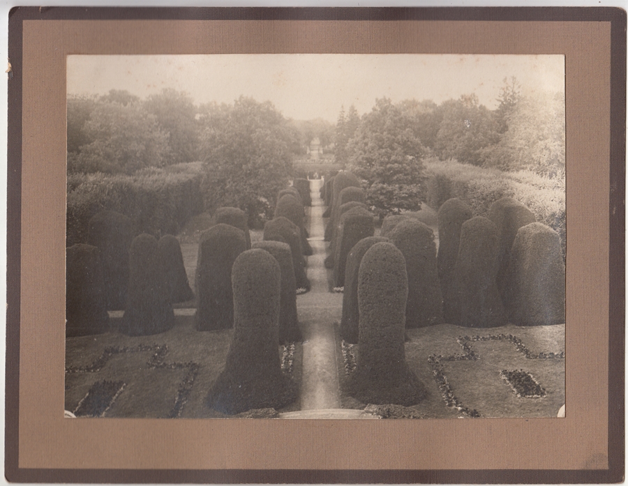 POSADOWO PAŁAC OGRÓD WIDOK Z BALKONU OK. 1900