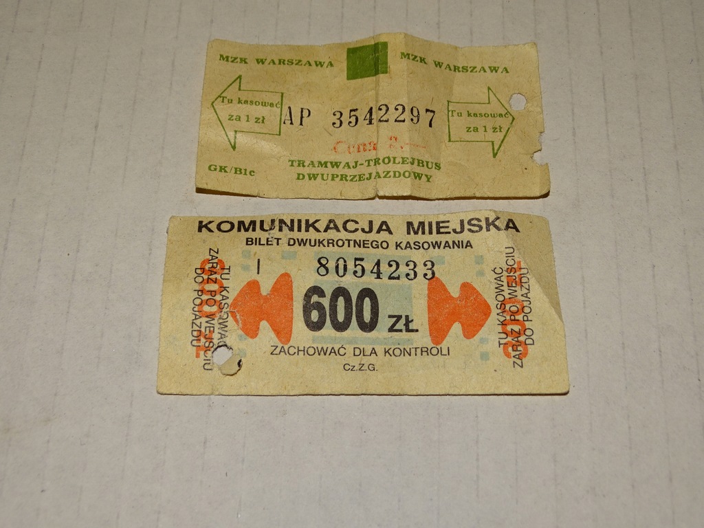BILET 2 sztuki MZK MZA ZTM WARSZAWA
