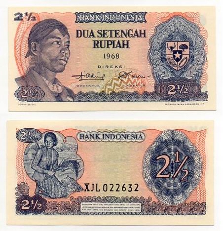 INDONEZJA 1968 2,5 RUPIAH