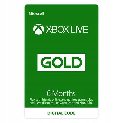 ABONAMENT XBOX LIVE GOLD 6 MIESIĘCY ZDRAPKA FV PL