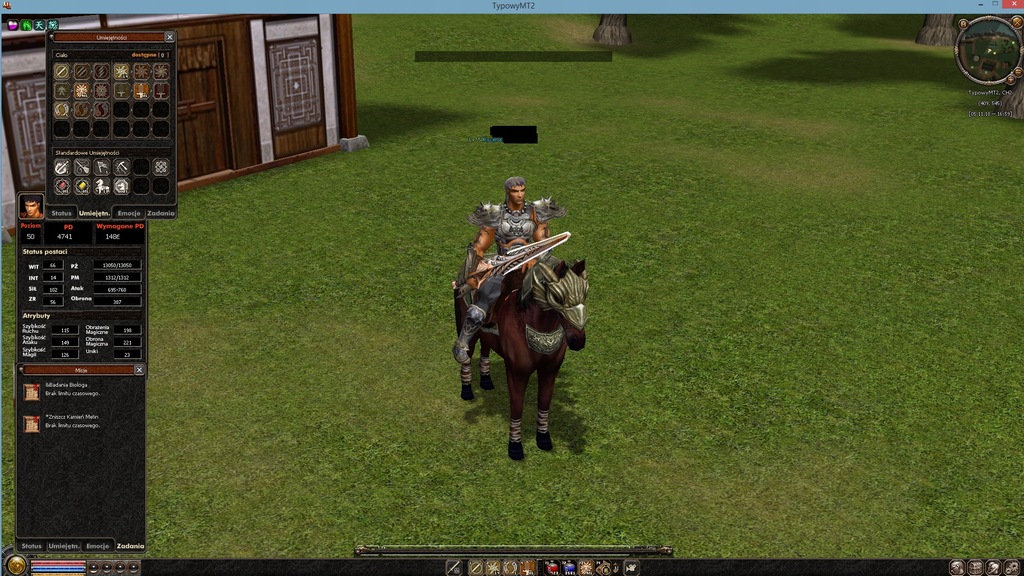 TypowyMT2 Wojownik body 50lvl FULL EQ RIB+9 i inne