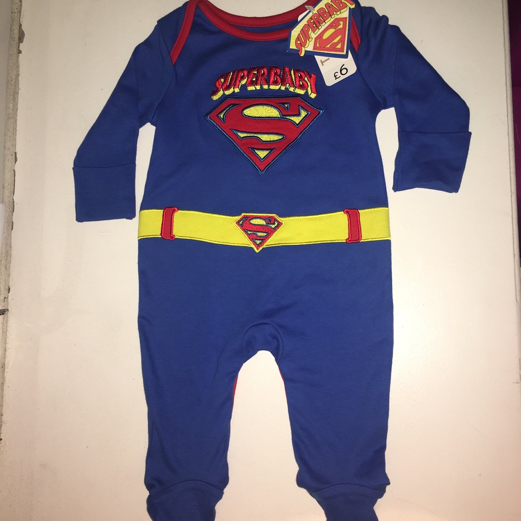 body pajacyk śpiochy SUPERMAN BABY 3-6 m 68 cm 