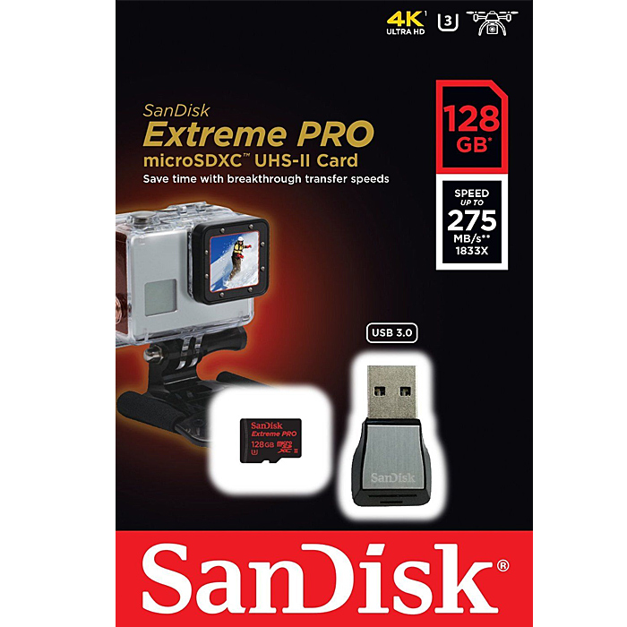 SANDISK SDXC 128 GB Extreme Pro micro 275MB/s