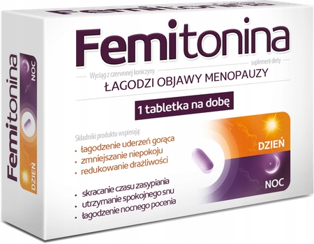 Femitonina, menopauza, czerwona koniczyna + soja