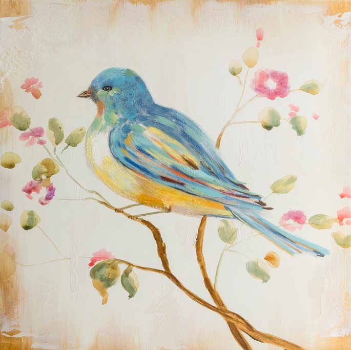 Obraz ręcznie malowany 60x60 Eurofirany BIRD 2