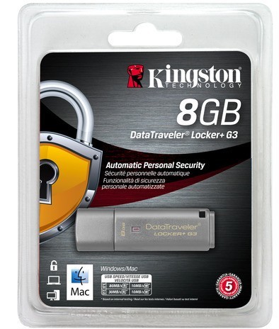 Pendrive USB 8GB Kingston 8GB DT Locker+ G3 AutoSe