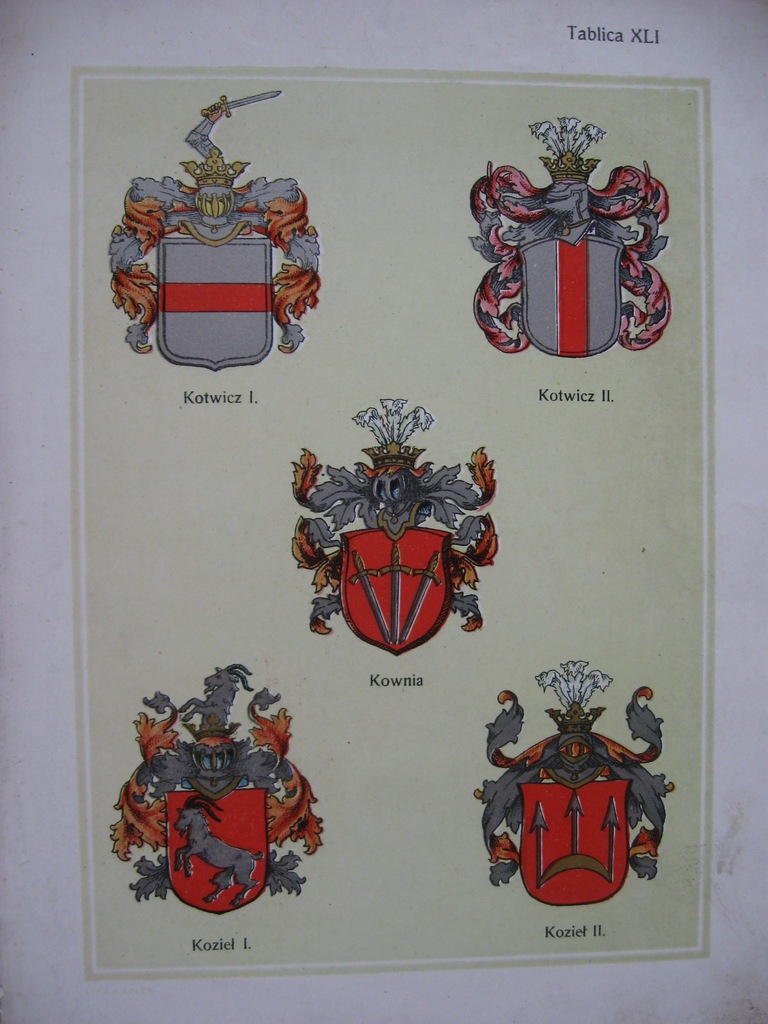 HERBY szlachty Kotwicz, Kozieł LITOGRAFIA 1908