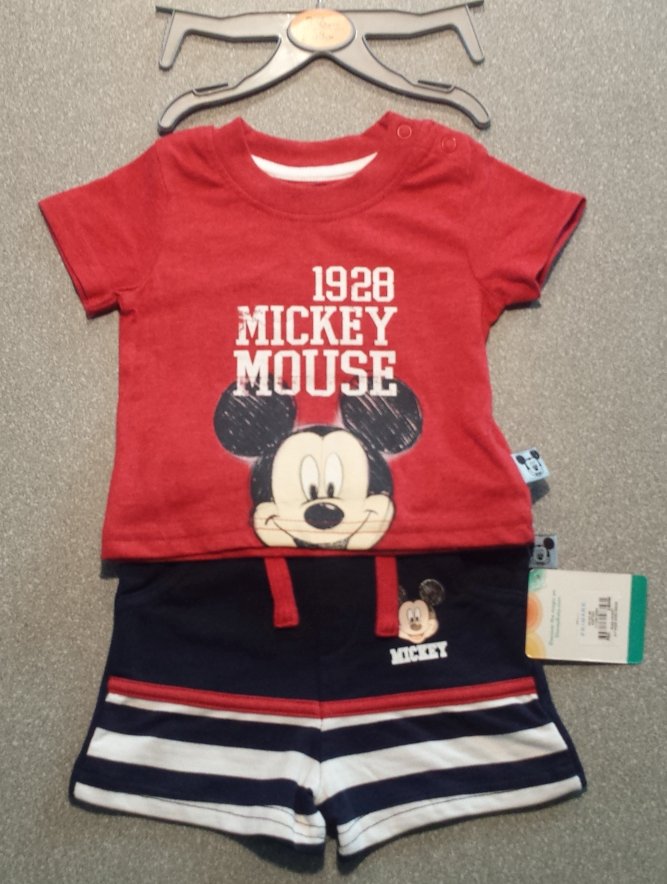 Primark komplet koszulka spodenki Micky Mouse 68cm