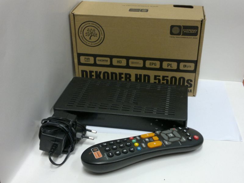 DEKODER CYFROWY POLSAT HD 5500S KOMPLET