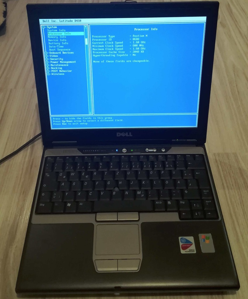 Dell Latitude D410 Test OK Intel RAM 1 GB