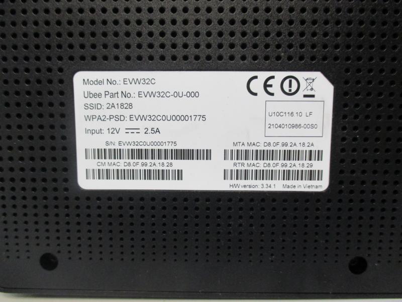 UBEE EVW32C BEZPRZEWODOWY MODEM KABLOWY VOIP DOC 7235309469