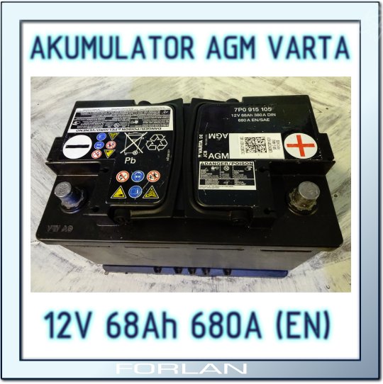 AGM Batterie 12V 68Ah VARTA 7P0 915 105