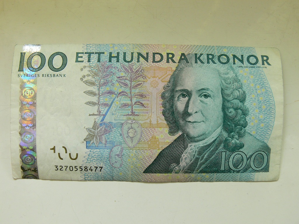100 KORON SZWEDZKICH KORONA SZWEDZKA SEK KRONOR