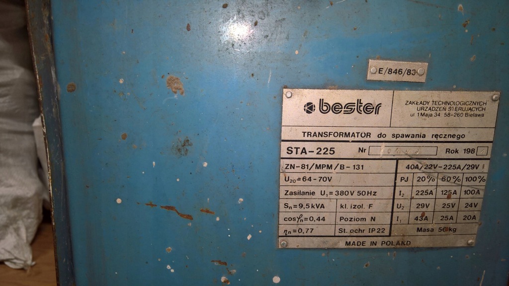 Spawarka transformatorowa BESTER STA- 225 + gratis