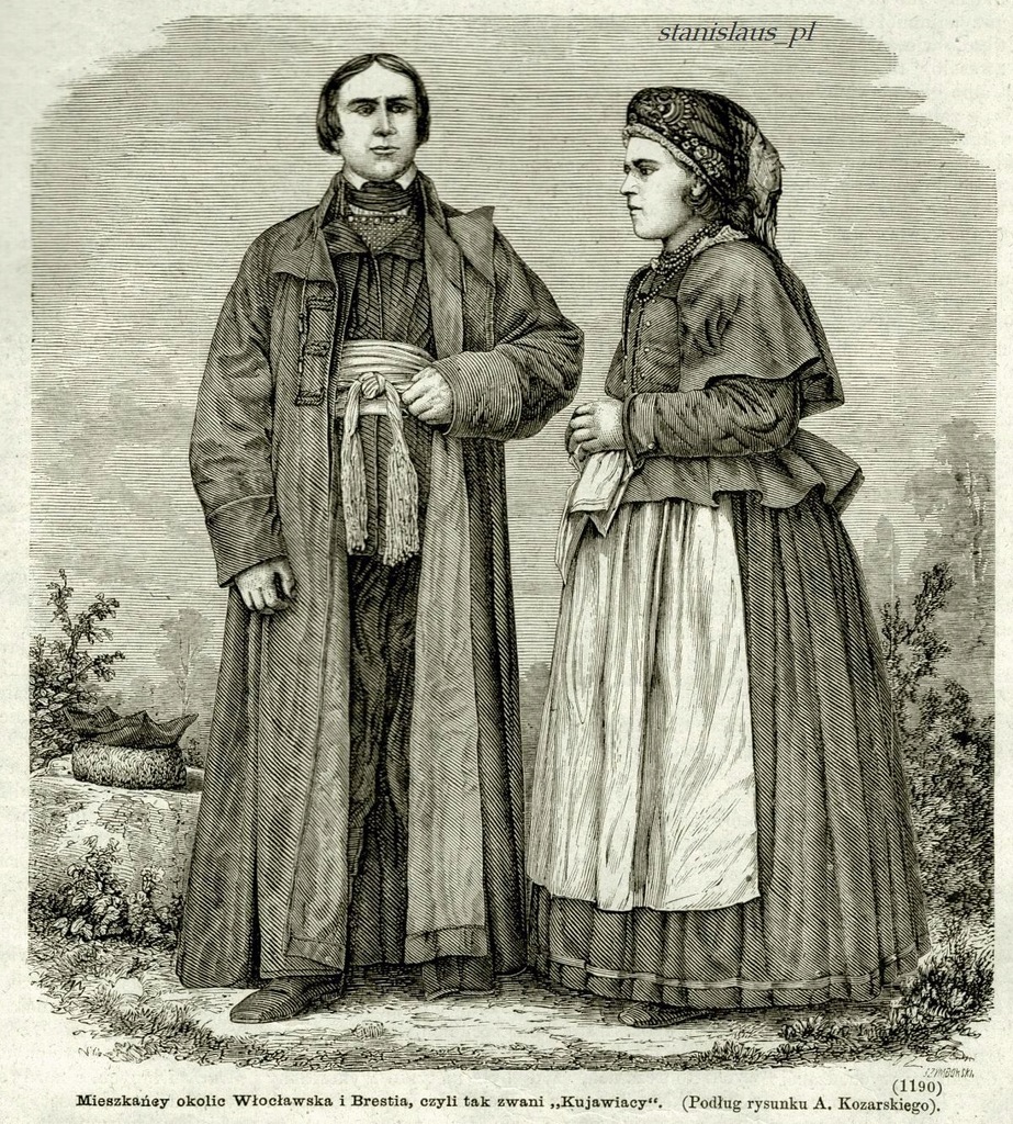 KUJAWIACY Włocławek stroje ludowe typy ludowe 1869