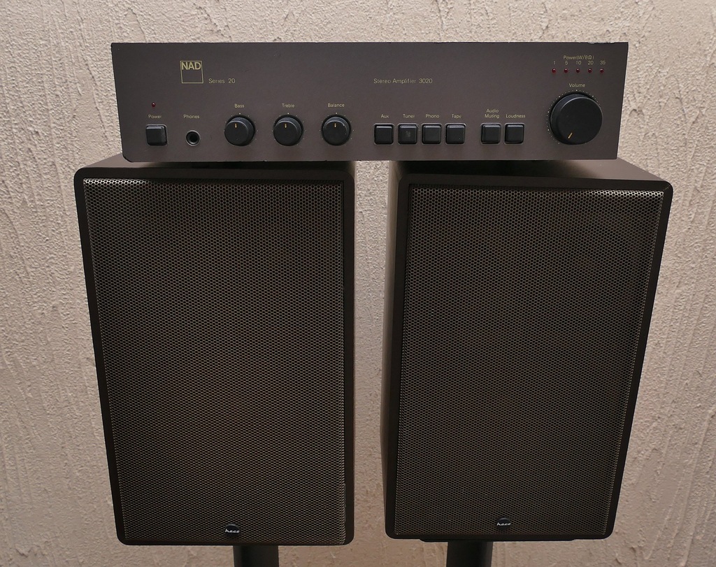Wzmacniacz Nad 3020 kolumny Heco PSM 600