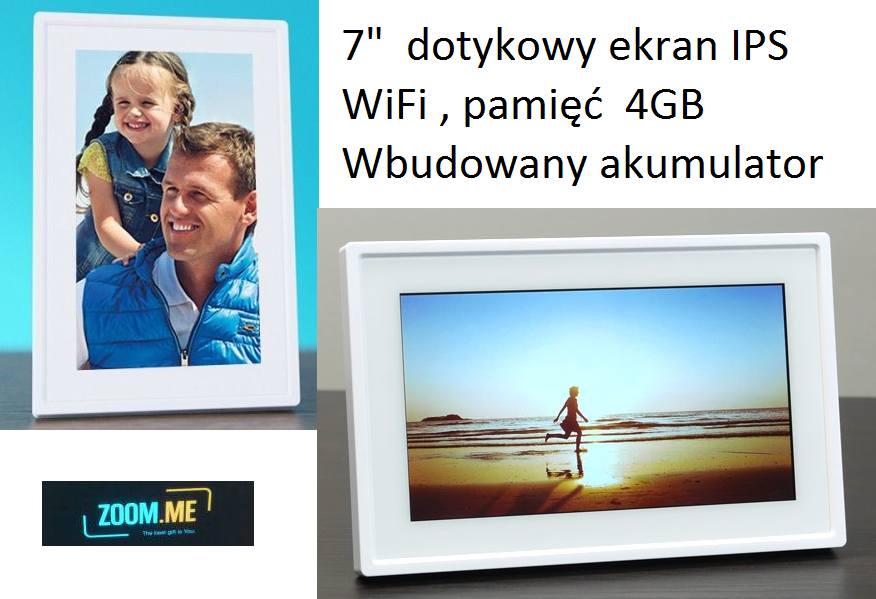Ramka cyfrowa 7" ZOOM.ME 4GB WiFi GoClever