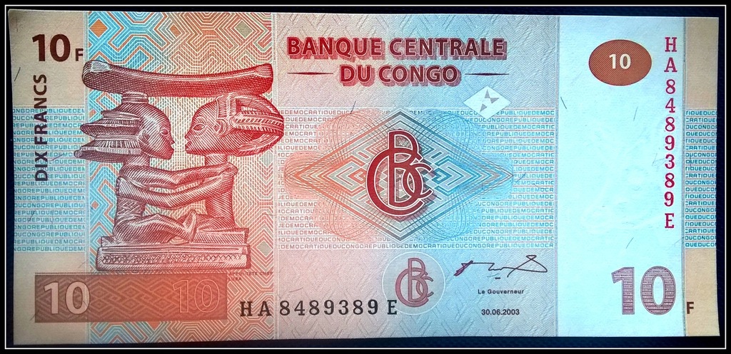 33. Banknot Congo 10 Frankow