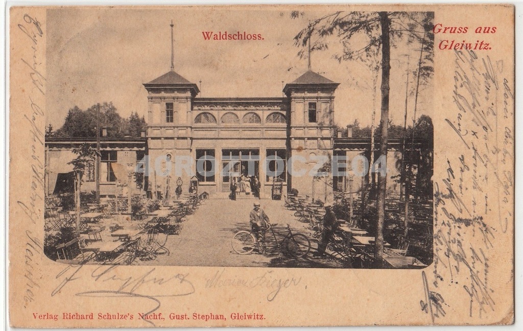 GLIWICE Gleiwitz Waldschloss Zameczek Leśny 1900
