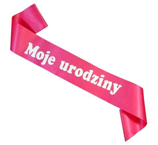 Szarfa urodzinowa różowa Moje Urodziny