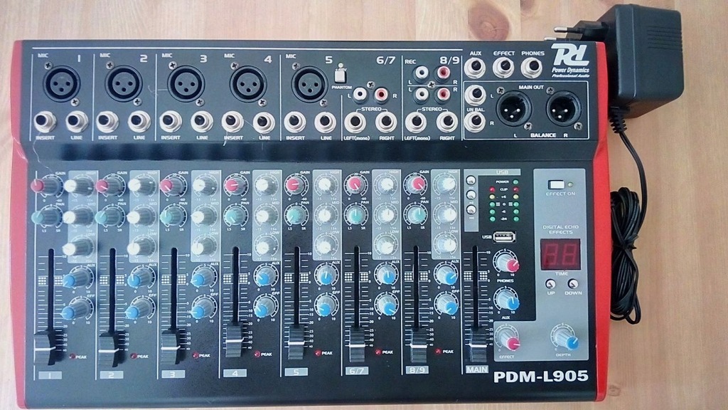 Mikser PDM-L905 Power Dynamics, efekt echa, USB