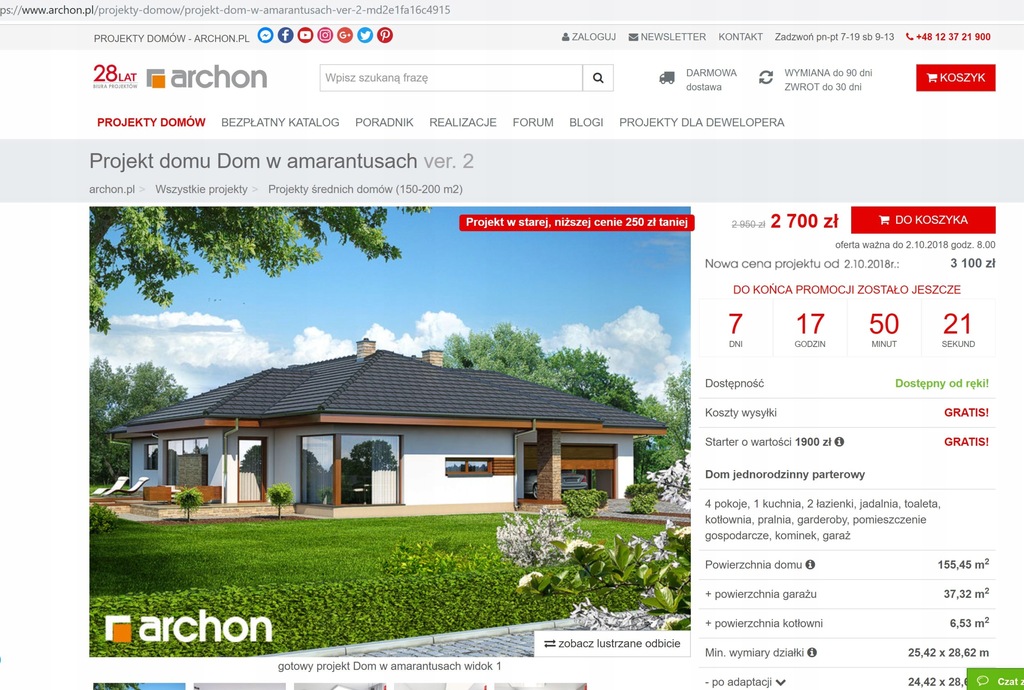 projekt domu ARCHON Dom w Amarantusach