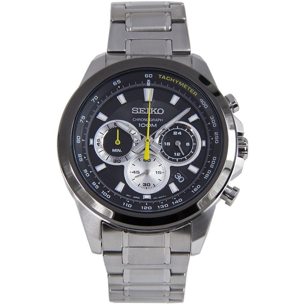A67 Seiko Tachymeter Chronograph Black Dial SSB247
