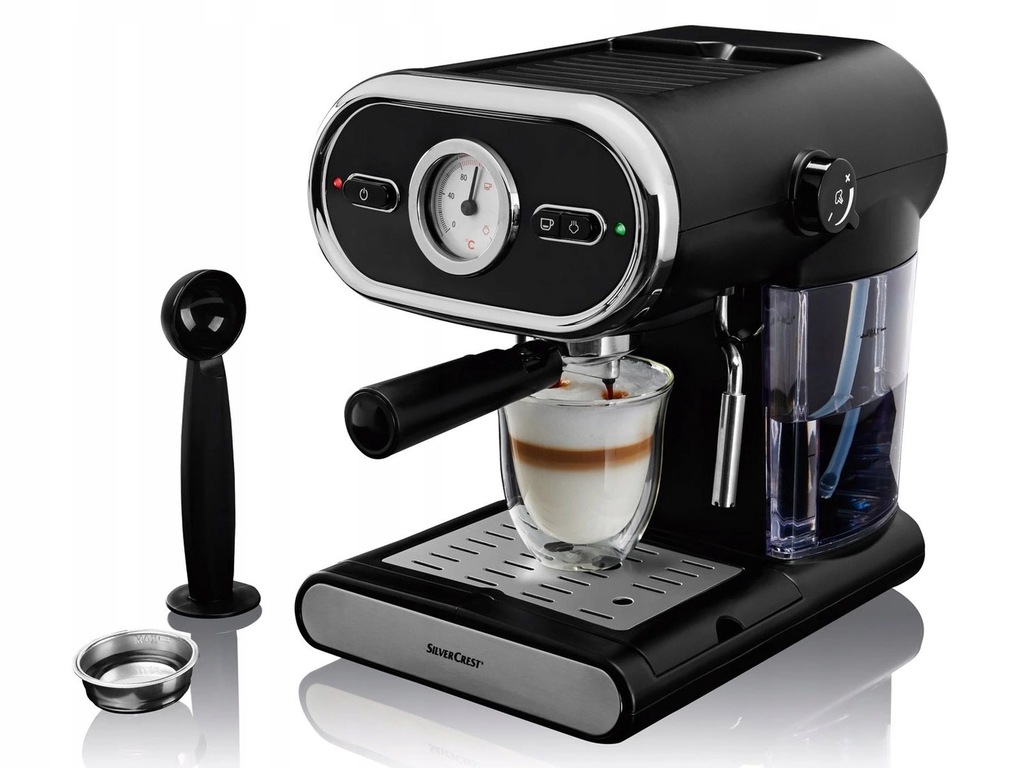 EKSPRES CIŚNIENIOWY DO KAWY SPIENIACZ SILVERCREST 7605478023 oficjalne archiwum Allegro