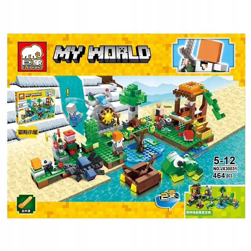 KLOCKI ELEPHANT MY WORLD PAJĄK ŻABA ALEX 464 EL.