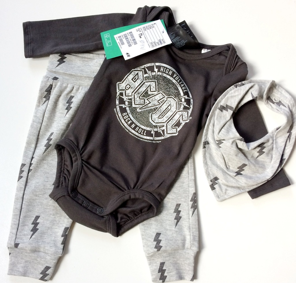 H&M AC DC body spodenki chustka 56 1-2m
