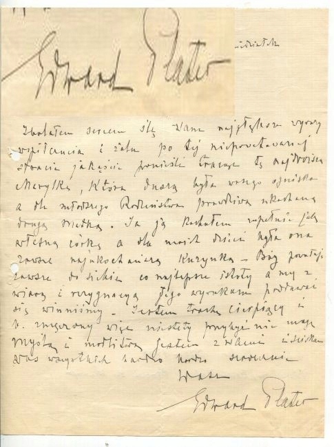Edward Plater 1871 - 1958 autograf