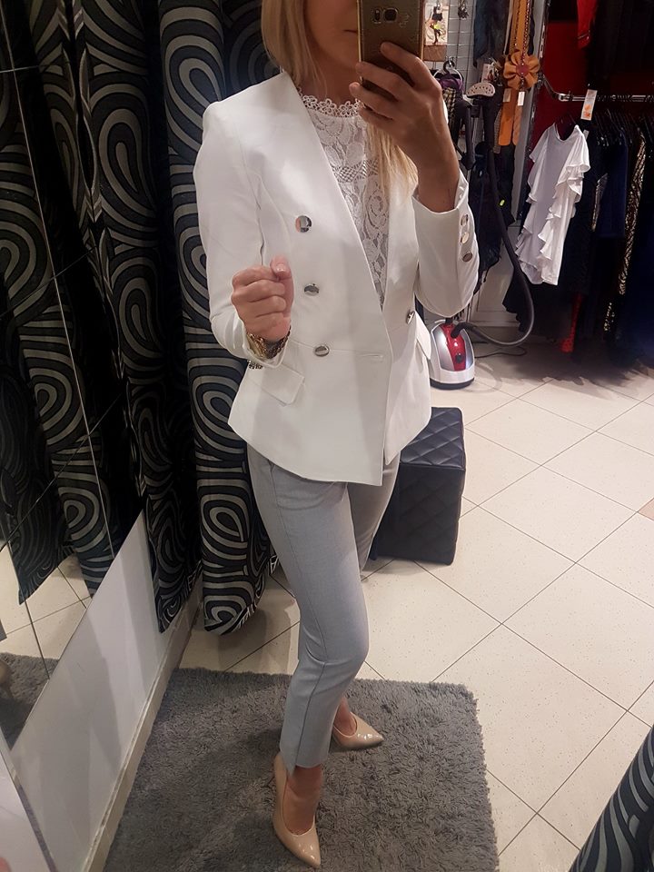 HIT ŻAKIET MARYNARKA DROLE DE COPINE BIAŁY M