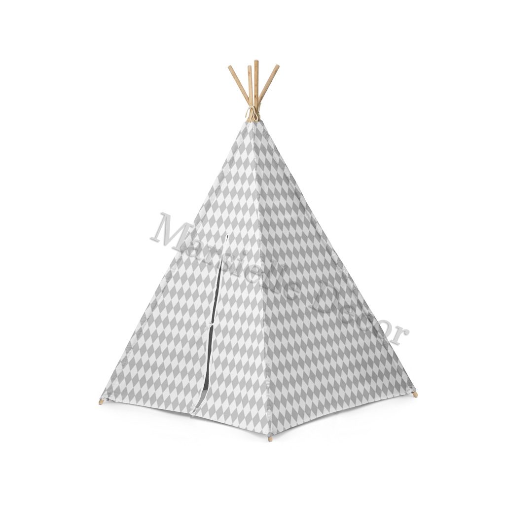 NAMIOT TIPI WIGWAM DLA DZIECI SZARE ROMBY   139 ZŁ