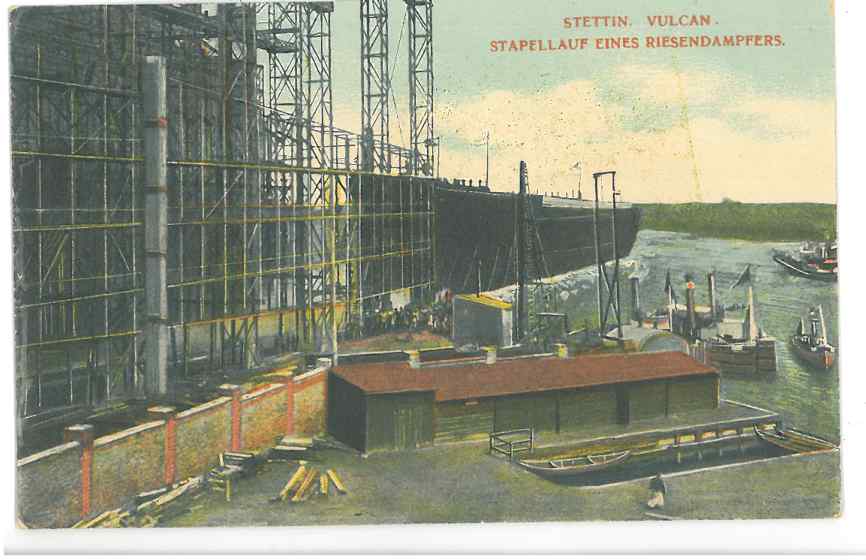 Szczecin - stocznia Vulcan, wodowanie statku