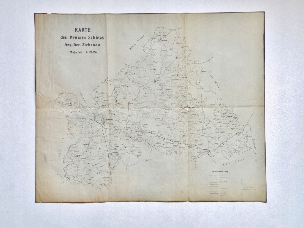 Mapa Okręgu Sierpc ( Kreis Schirps ) z 1940 roku