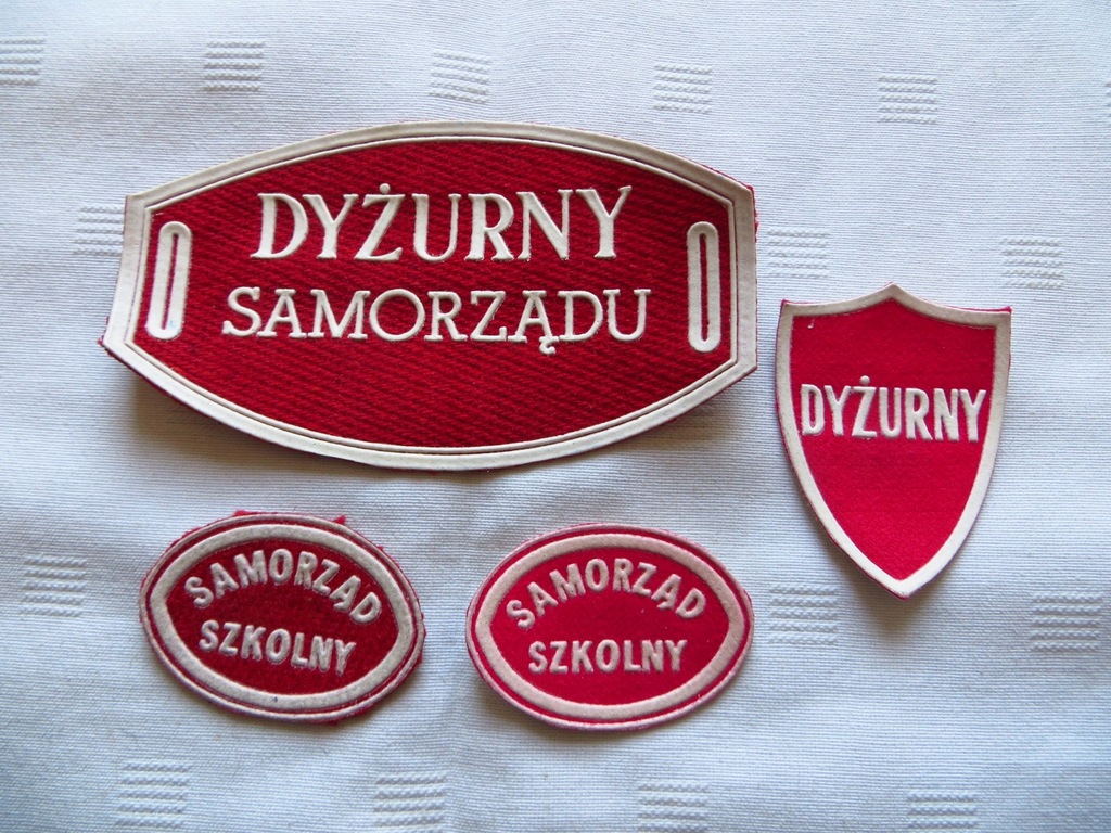 TARCZE SZKOLNE-DYŻURNY-SAMORZĄD- 4 sztuki