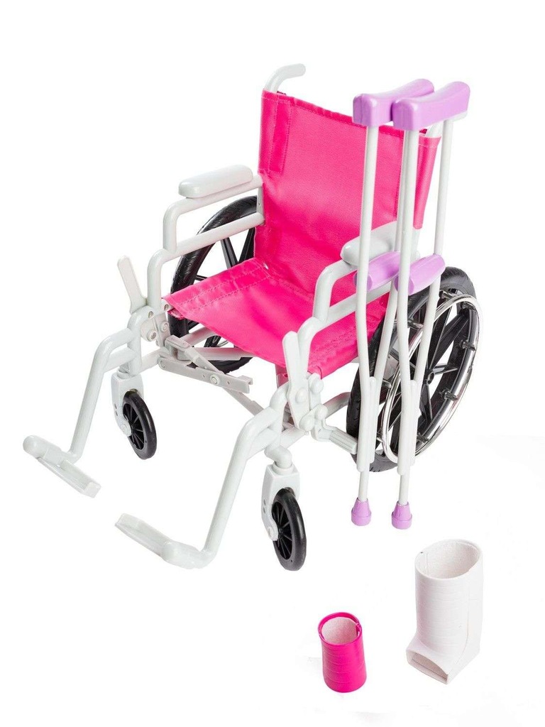 WeGirls Wózek inwalidzki dla lalki 46cm + zestaw