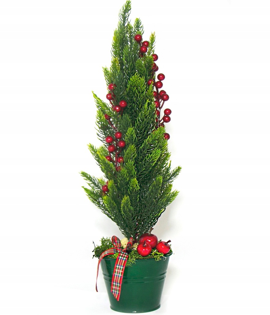 CHOINKA ŚWIĄTECZNA TUJA Z OZDOBAMI W DONICZCE48cm