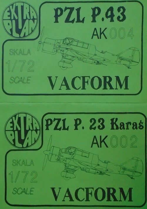 PZL P.43 + PZL P.23 Karaś  vacu, EXTRAPLAN 1:72 !