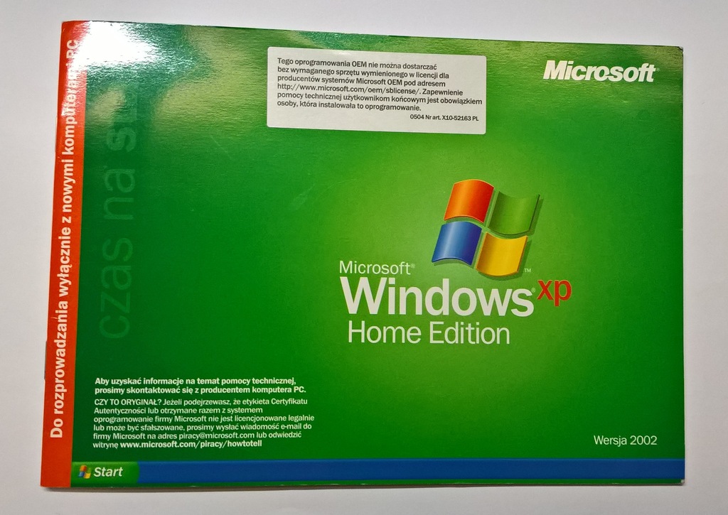 MS Windows XP Home Edition PL FV23%
