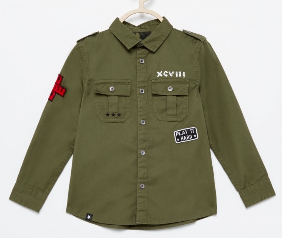 Nowa koszula 122 khaki moro Reserved Zara wojskowa