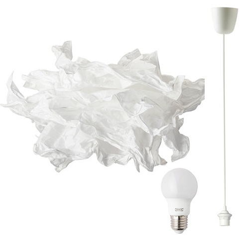 LAMPA WISZĄCA PAPIEROWA + OPRAWA +ŻARÓWKA LED IKEA - 7692952869 ...