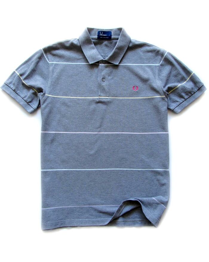 FRED PERRY STRIPED * CLASSIC FIT * POLO SHIRT * L