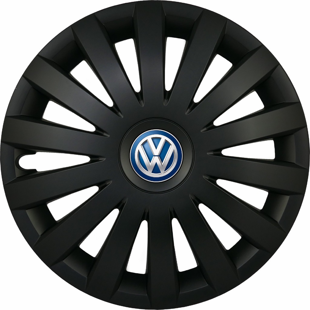 KOŁPAKI 15 VW VOLKSWAGEN 4 SZT CZARNE EMBLEMATY!!