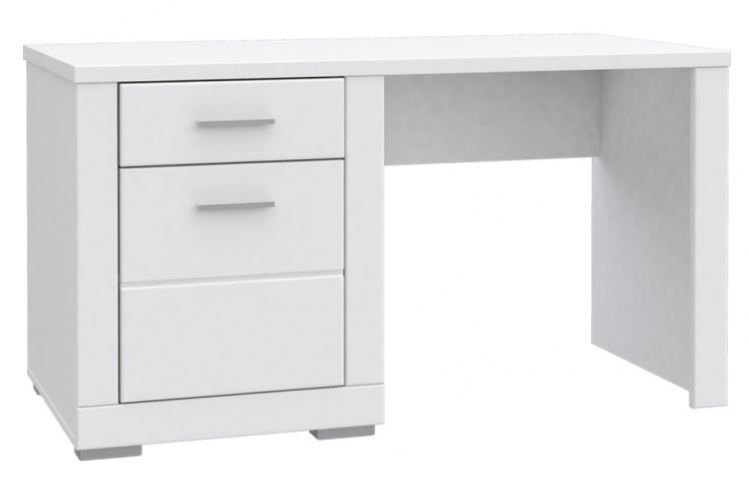 Białe biurko z szafką i szufladą Snow SNWB21