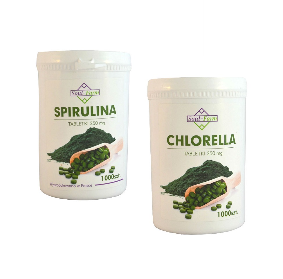 SPIRULINA tabletki 1000szt + Chlorella 1000szt. 6853895196