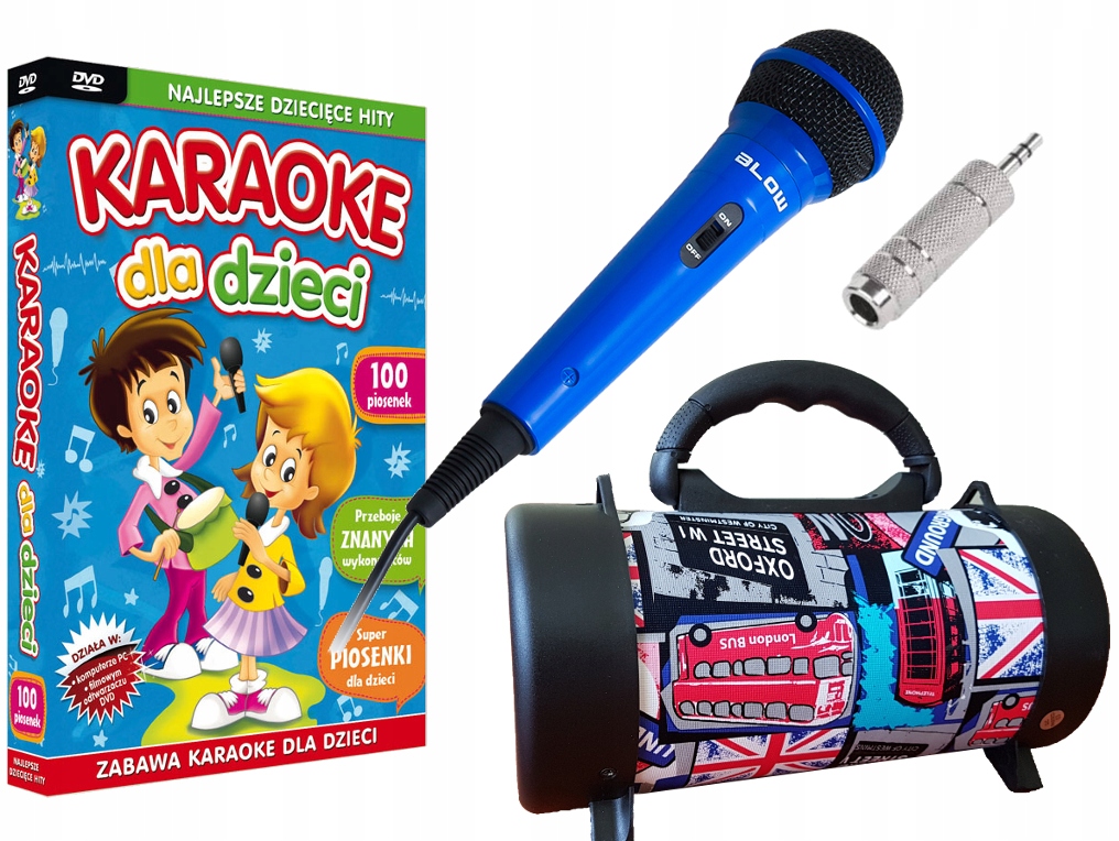 Zestaw Karaoke Dla Dzieci GŁOŚNIK BT duży MIKROFON