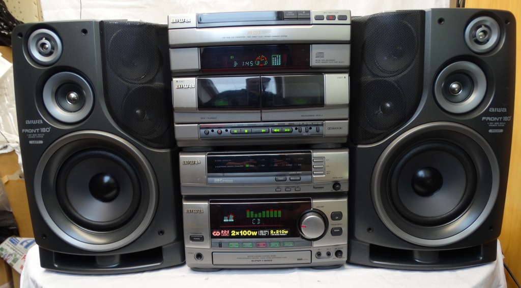 NIESPOTYKANA WIEŻA AIWA NSX-H9+KOLUMNY SPRAWNA - 7133296230