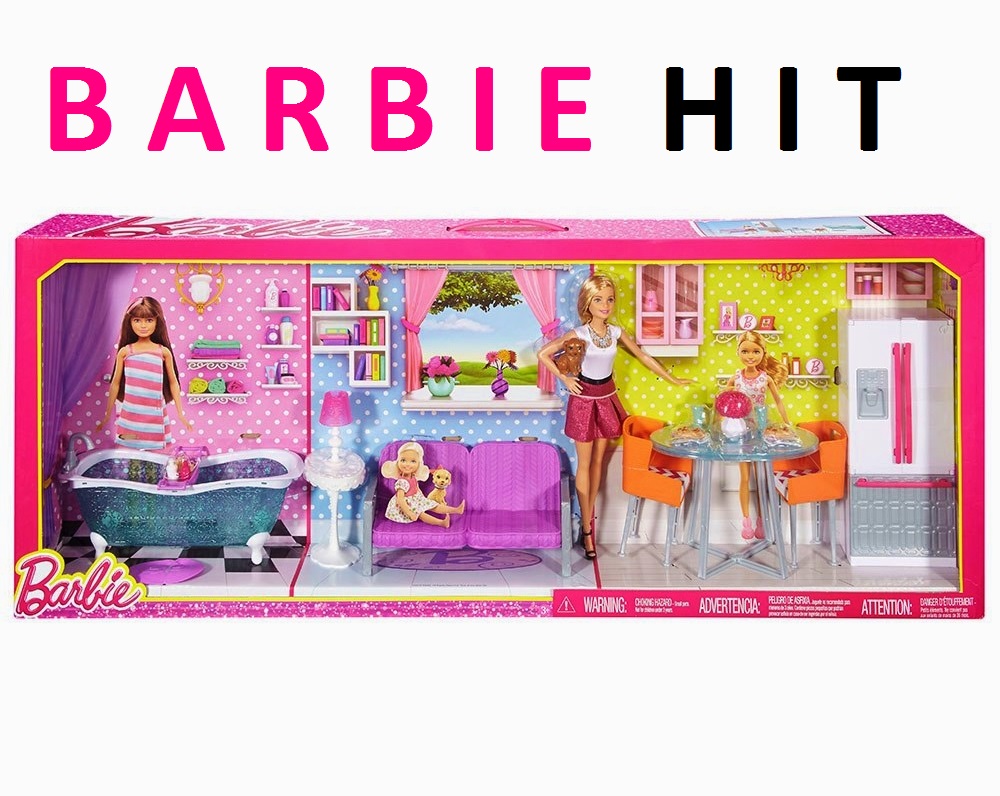BARBIE DOMEK LALKA Duzy MEGA MEBELKI Meble KuchniA